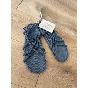 NOMADIC STATE OF MIND NWT 10 JC Sandals Toe Handmade Shoes Straw Demin Sundance